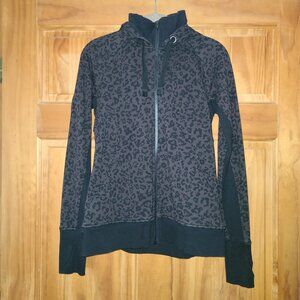 Athleta Animal Print Triumph Zip-Up Hooded Sweatshirt